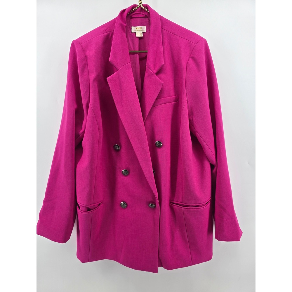 Maeve Blazer Womens 20W Double Breasted Magenta Pink Oversized EUC